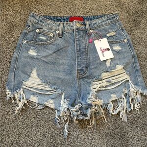 Signature 8 Distressed Jean Shorts